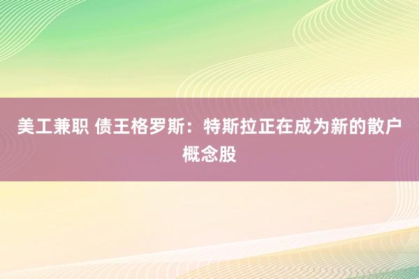 美工兼职 债王格罗斯：特斯拉正在成为新的散户概念股