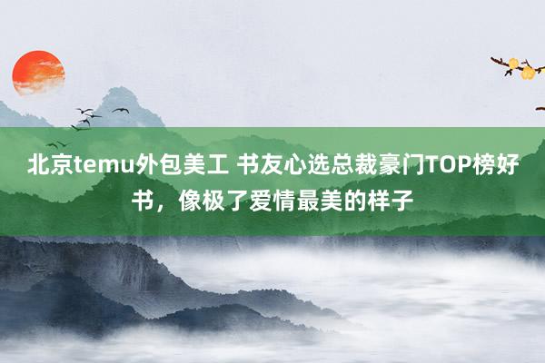 北京temu外包美工 书友心选总裁豪门TOP榜好书，像极了爱情最美的样子